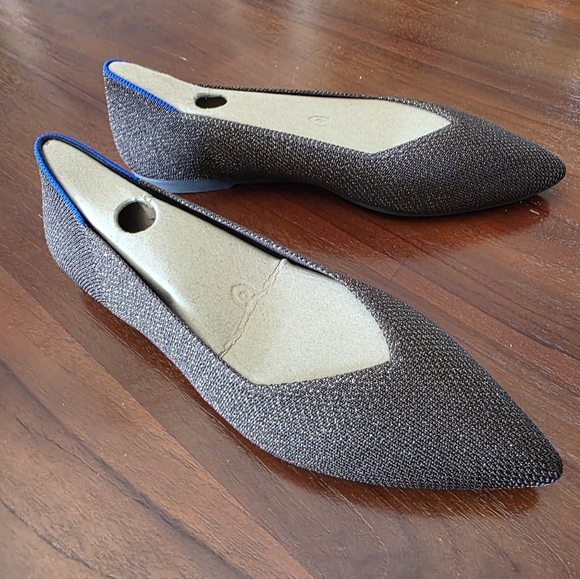 Rothys The Point Metallic GOLD & Brown Women's Flats 8.5 - Picture 1 of 5